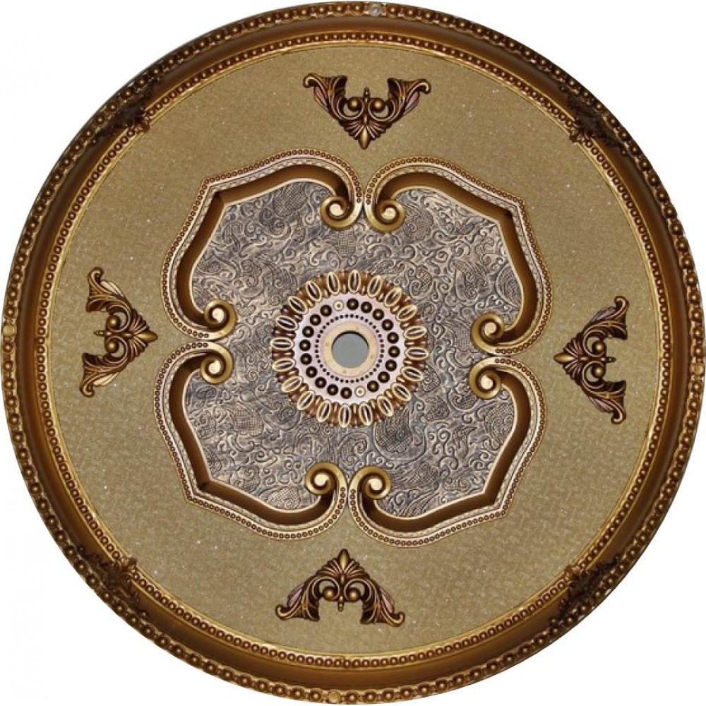 80 cm Yuvarlak Osmanli Saray Tavan Sf-346 Avize Gobegi Patina-Eskitme Altin Varakli 3D
